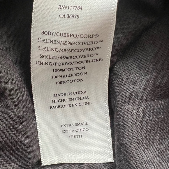 Rails Samina Mini Linen Blend Dress Black Size XS - Picture 9 of 13